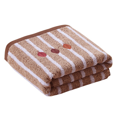 

Sheng Wei towel home textile cotton vertical embroidery three leaves bath towel SW-36 coffee color