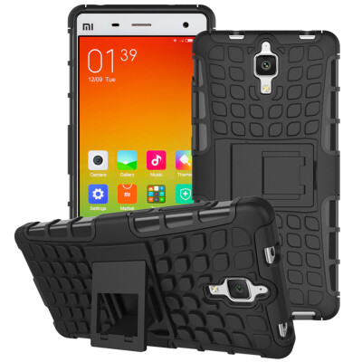 

MOONCASE Tire Texture Hybrid Kickstand PC+TPU Full Rugged Protective 2 IN 1 Case Cover For Xiaomi 4 M4 MI4