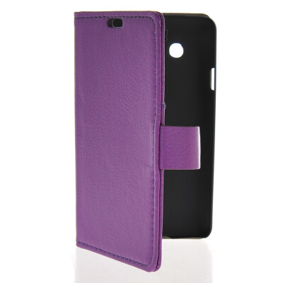 

MOONCASE Slim Leather Side Flip Wallet Card Slot Pouch Stand Back Case Cover for LG L60 Purple