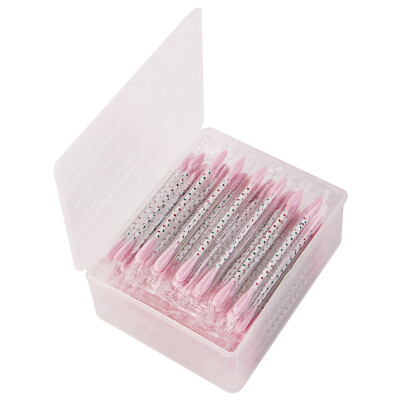 

UPLUS single-packaged double-headed cotton swabs 100 sticksbox pink round head pointed multi-function disposable color paper shaft makeup travel cotton swab