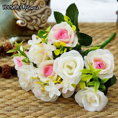 

YOOSA Artificial silk 1 Bunch French Rose Floral Bouquet Fake Flower Table Daisy Wedding Flowers Decor Party accessory Flores