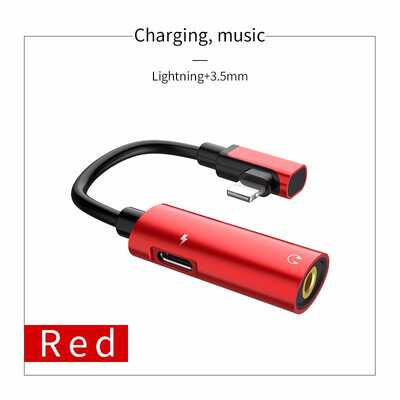 

HOCO Audio Cable for Apple plug 2 in 1 Fast Charging 35mm Audio Converter Adapter for iPhone X 7 8 Plus Headphone Support MIC