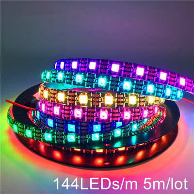 

DC5V 1m5m WS2812B 3060144 pixelsledsm Smart led pixel stripBlackWhite PCBWS2812 ICWS2812BMIP20IP65IP67