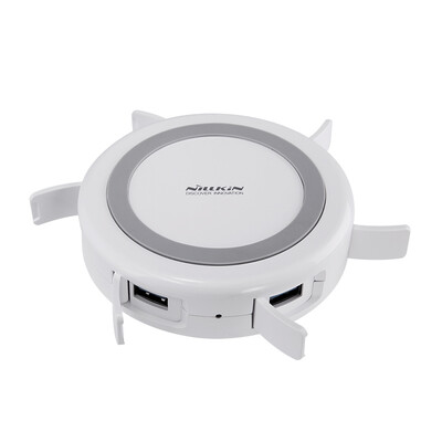 

Nilkin wireless charger multi-port charger USB expansion hub line charger for iPhone XR XS Max Samsung note9 hermit white