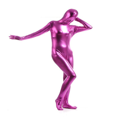 

Womens Shiny Metallic Zentai Full Bodysuit Lady Pink Full Bodysuit Tights Dancewears Womens Catsuit Fancy Halloween Costumes