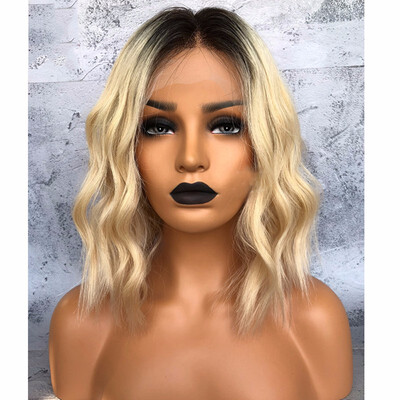 

9a Yellow Color Lace Front Human Hair Wigs Wave Brazilian Virgin Hair Wigs with Baby Hair Wigs Pre-Plucked 130 Density Lace Wigs
