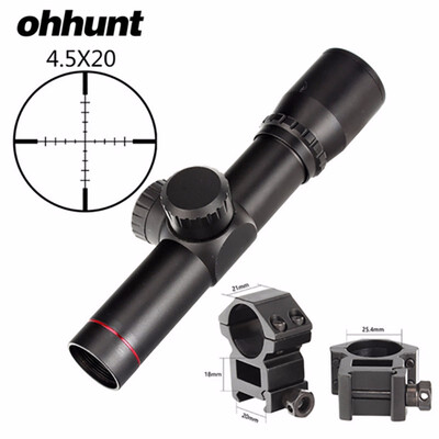 

Ohhunt 45x20 1 inch Compact Hunting Rifle Scope Tactical Optical Sight P4 Reticle Riflescope With Flip-open Lens Caps&Rings