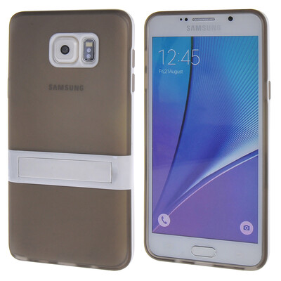 

MOONCASE Samsung Galaxy Note 5 ЧЕХОЛ ДЛЯ Soft Silicone Gel TPU Skin With Bracket Protective Grey 01