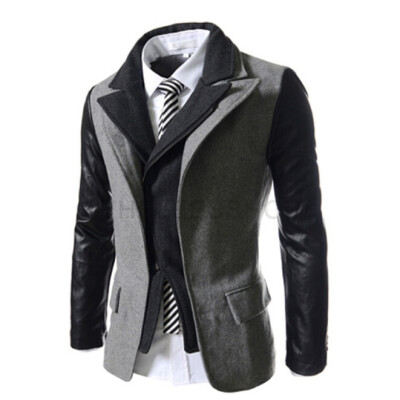 

Zogaa Autumn And Winter New Men's Jacket False Two Wool Slim