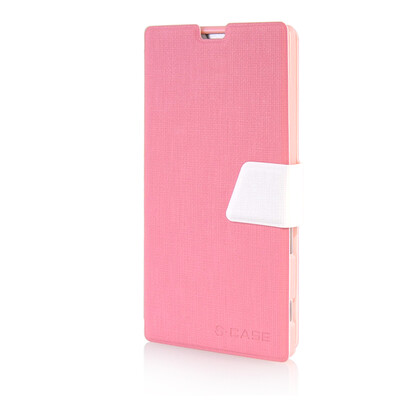 

MOONCASE Leather Side Flip Pouch Stand Ultra Slim Shell Back Case Cover for Sony Xperia T3 Pink