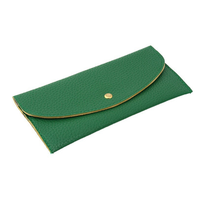 

NEW Womens Handbag Evening Bag Pocket Card Button Wallet Purse Faux Leather DARK GREEN