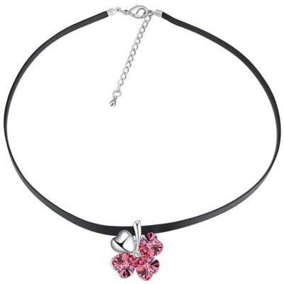 

New Designs Love Heart Clover Necklaces Pendants For Best Friends Gift Crystals from Swa Elements Chain Necklace Jewelry 24882