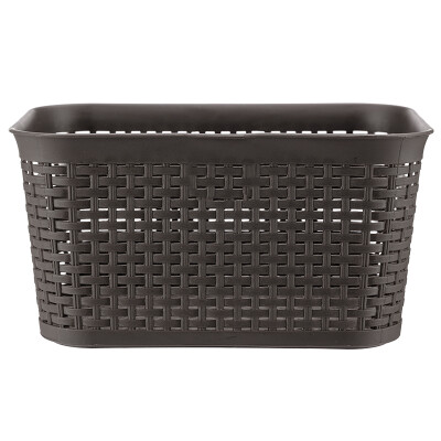 

Famous products MINISO imitation bamboo storage basket multi-purpose storage basket rectangular debris box dark coffee