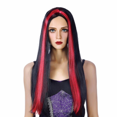 

Cosplay Wig Long Witch Synthetic Hair Red Purple White Black 22inch Straight Custom Party Cosplay Wigs For Women Heat Resistant