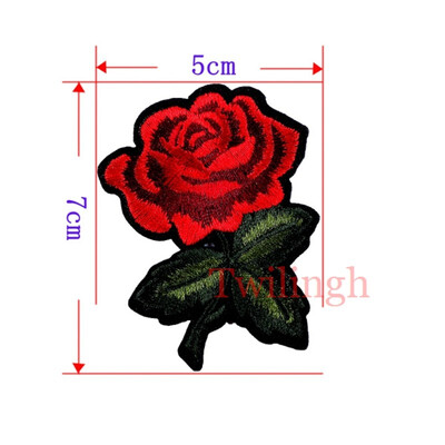 

1 Pcs Top Patches Red Rose Flowers Patch 3D Sticker Embroidery Motif Sequined Applique Badge Children Women DIY Clothing Patch