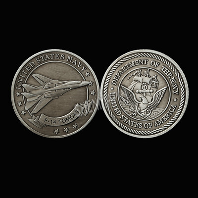 

Us F14 fighter jet retro coin European&American military challenges coin collection