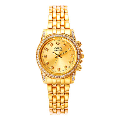 

Womens Gold Sliver Tone Stainless Steel Band Fashion Watch Quartz Analog Wristwatches Best Gift for Girls G&D201515-1