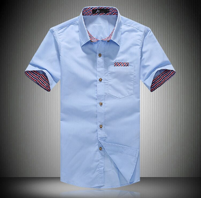 

2015 Summer Fashion Style Mens Plaid Collar Shirts Brand High Quality Short Sleeve Shirts For Men Cotton