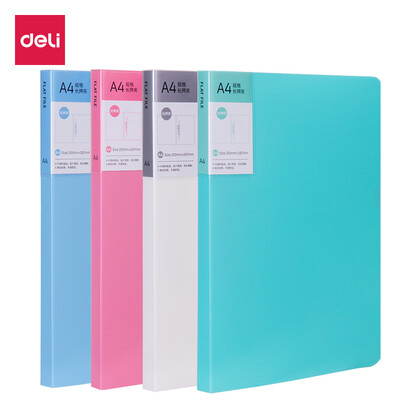 

Deli deli 5055 A4 single strong clip pocket folder folder stainless steel fixture blue