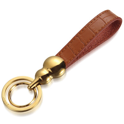 

Authentic zobo car keychain treasure hoist portable child double key ring crocodile skin key rope car ornaments birthday gift ZB-938-1 gold