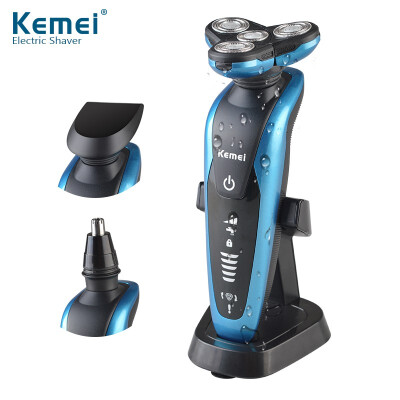 

Kemei 3 in1 Washable Rechargeable Electric Shaver Triple Blade Electric Shaving Shaver Men Skin Care 3D Filling