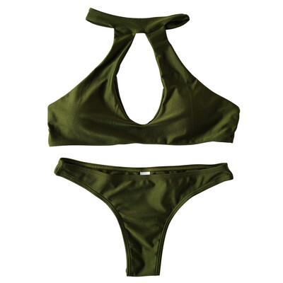 

4 Color Optional Bikini Sexy Hang Neck Lady BIKINI Sexy Halter Top Bikini Women Fashion Swimwear