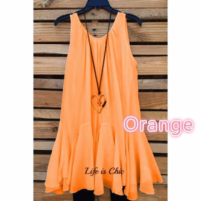 

New Fashion Women Sleeveless Sexy Tank Top Cool Chiffon Dressy Top T-shirt S5XL