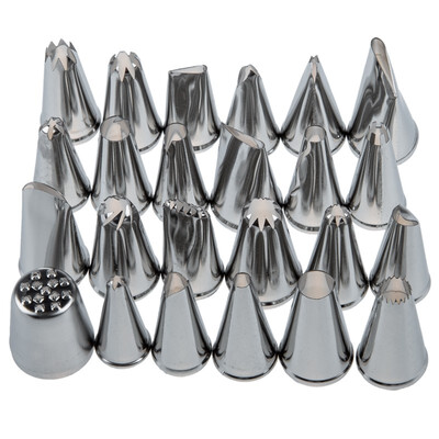 

UpperX 24 pcs Cream Syringe Nozzle Decorator Cake Syringe Cake Candy Decoration Tools Set