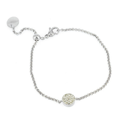 

Womens Stainless Steel Wire Band Full Crystal Charm Bracelet 63"-73