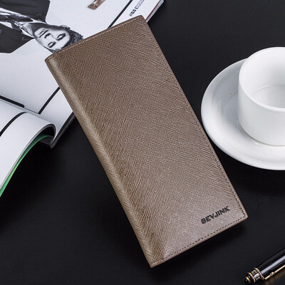 

Korean version of long mens wallet thin soft leather business casual wallet multi card