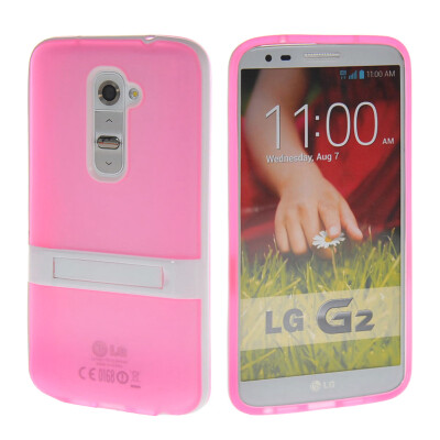 

MOONCASE Мягкие гибкие силиконовый гель ТПУ кожи с Kickstand чехол для LG G2 розовый