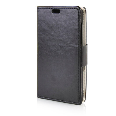 

MOONCASE Leather Side Flip Wallet Card Slot Pouch Stand Shell Back ЧЕХОЛ ДЛЯ Microsoft Lumia 435 Black