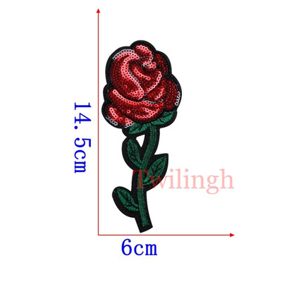 

1 Pcs Flower Patches Sequined Sticker Sew Iron On Patch Love Rose Flowers Applique Garment DIY Clothes Repair Badges For Wedding
