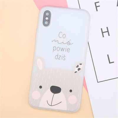 

Cute Cartoon Rabbit Case For iPhone 6 6S 7 8 X Plus 3D Relief Flower Soft TPU Phone Cases