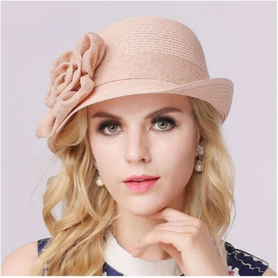 

2018 Fashion Lady Straw Sun Hat Women Ladies Summer Beach Panama Wide Brim Sun Cap Foldable Female Outside Hat B-3158