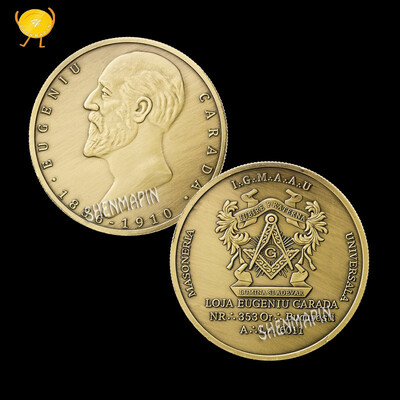 

Ancient bronze Masonic Freemasonry brother challenge coin Europe masonic coins collectibles