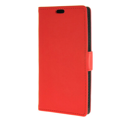 

MOONCASE Simple style Leather Wallet Flip Card Stand Back Case Cover for LG MAGNA Red