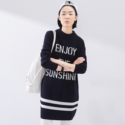 

Новинка 2016 Весна алфавит шаблон хит цвет свитер полосатый прямой свитер женщина 8610423009 глубокий сокровище синий M