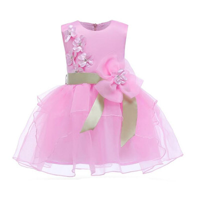 

Baby Princess Bowknot Baptism Party Flower Girl Dress Girl Puffy Dresses