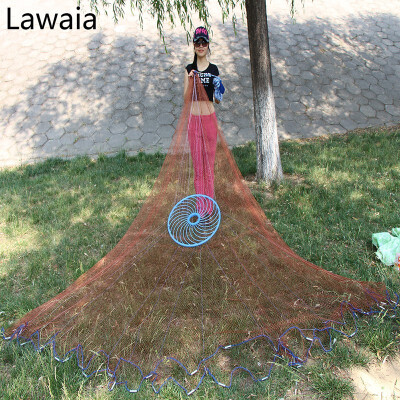 

Lawaia Old Salt Cast Net Throw Net tire Line Rotary Fishing Network Diameter 3m-9m Hand Fishing Net Tool With Blue Ring