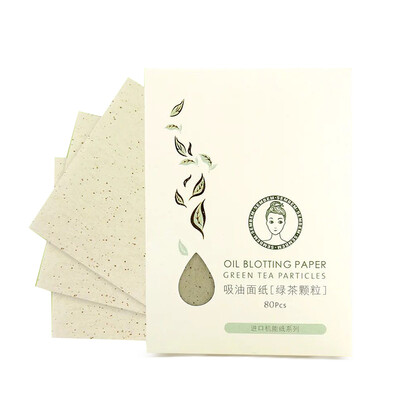 

Three SEMBEM green tea granules blotting paper 80 men&women green tea oil-absorbing portable independent packaging facial oil control