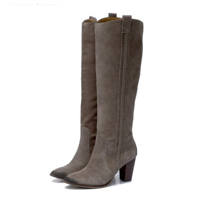 

Suede knee high boots women high heels for sping autumn leather boots