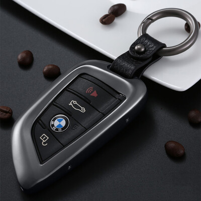 

Digalon blade-type BMW new BMW 7 Series metal car key case 18 BMW 5 Series X5 X6 X1 car key bag cover leather keychain moonlight silver