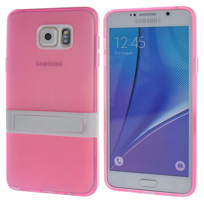 

MOONCASE Samsung Galaxy Note 5 ЧЕХОЛ ДЛЯ Soft Silicone Gel TPU Skin With Bracket Protective Pink 01