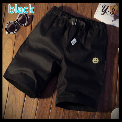 

Mens summer pure color loose sports casual pants five points in the pants beach pants Mens Cotton Running Shorts