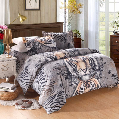 

Tiger Pattern 4Pcs 3D Printed Bedding Set Bedclothes Home Textiles Queen Size Quilt Cover Bed Sheet 2 Pillowcases