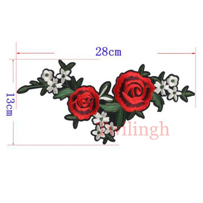 

1 Pcs Big 3D Patches Sew-on Flower Patch Embroidery Sequin Motif Red Rose Applique Garment Women DIY Clothes Sticker Wedding