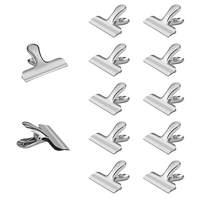 

UpperX Chip Bag Clips set of 12-Wide Stainless Steel Heavy-duty Chip ClipsAll-Purpose Air Tight Seal Grip Clips for Kitchen