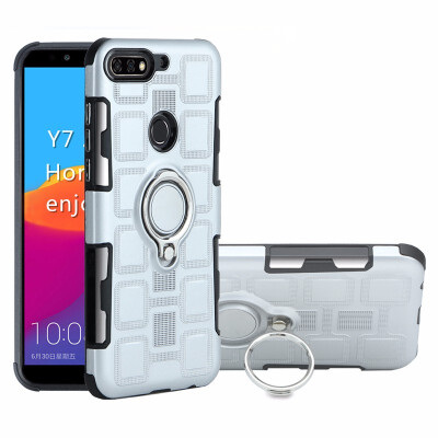 

SHS Phone Case For Huawei Y7 2018Honor 7CEnjoy 8 Luxury Armor Ring Bracket Silicon TPU Lattice texture Protection