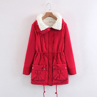 

2018 winter new womens large size long parkas cotton-padded coat